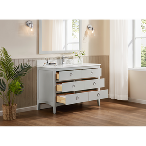 Legion Furniture 48" SILVER STRAND FINISH SOLID WOOD SINK VANITY WITH 1" ARTIFICIAL STONE TOP WS2518-48-SS
