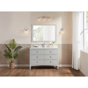 Legion Furniture 48" SILVER STRAND FINISH SOLID WOOD SINK VANITY WITH 1" ARTIFICIAL STONE TOP WS2518-48-SS