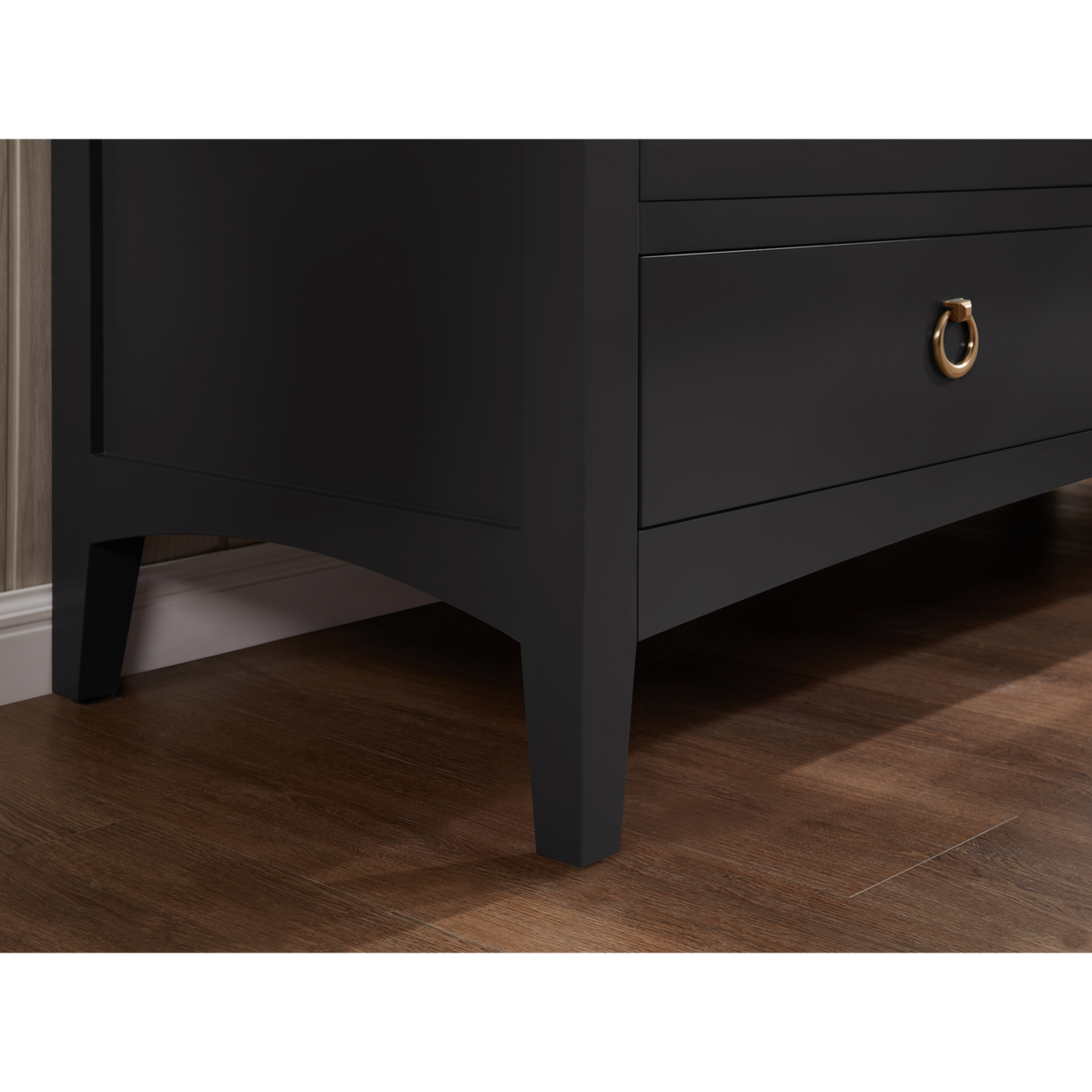 Legion Furniture 60" TRICORN BLACK FINISH SOLID WOOD SINK VANITY  WITH 1' ARTIFICIAL STONE TOP WS2518-60-TB