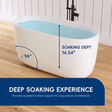 New England Home Goods 47" Quaria Freestanding Bathtub Solid Surface Stone