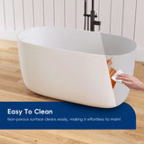 New England Home Goods 47" Quaria Freestanding Bathtub Solid Surface Stone