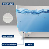 New England Home Goods 47" Quaria Freestanding Bathtub Solid Surface Stone