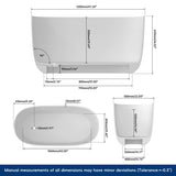 New England Home Goods 47" Quaria Freestanding Bathtub Solid Surface Stone