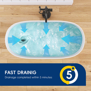 New England Home Goods Lanikai 47" Freestanding Tub in White - Stone Resin Solid Surface