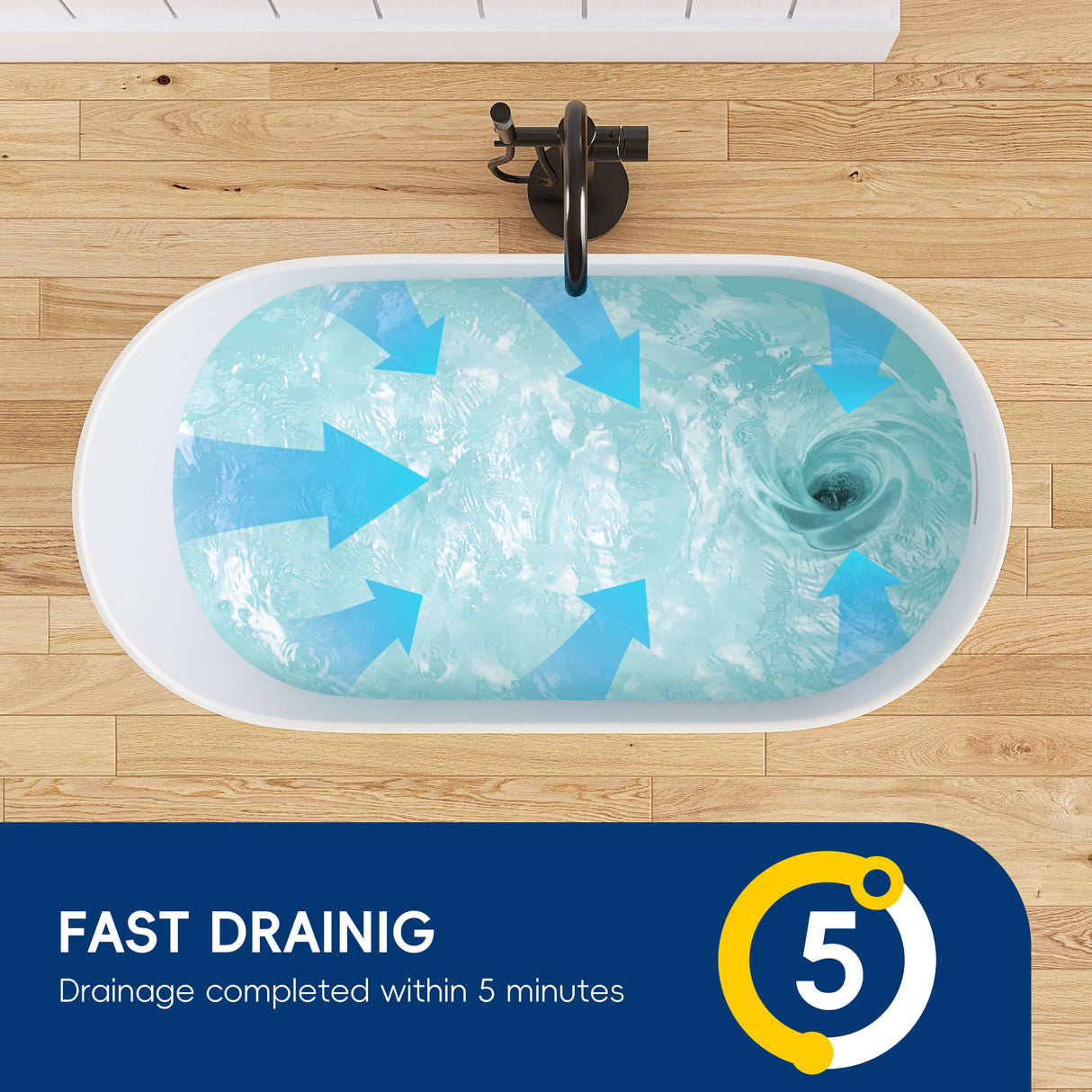 New England Home Goods Kosciuszko 43" Freestanding Tub in White - Stone Resin Solid Surface