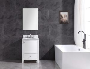 Legion Furniture 24" WHITE BATHROOM VANITY - PVC WT9309-24-W-PVC