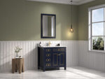 Legion Furniture 36" BLUE FINISH SINK VANITY CABINET WITH CARRARA WHITE TOP WV2236-B