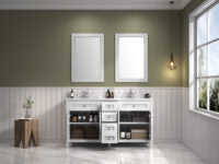 Legion Furniture 60" WHITE FINISH SINK VANITY CABINET WITH CARRARA WHITE TOP WV2260-W