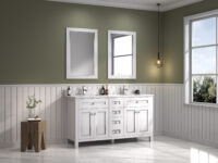 Legion Furniture 60" WHITE FINISH SINK VANITY CABINET WITH CARRARA WHITE TOP WV2260-W