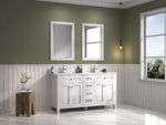 Legion Furniture 60" WHITE FINISH SINK VANITY CABINET WITH CARRARA WHITE TOP WV2260-W