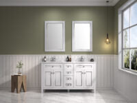 Legion Furniture 60" WHITE FINISH SINK VANITY CABINET WITH CARRARA WHITE TOP WV2260-W