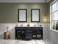 Legion Furniture 72" BLUE FINISH SINK VANITY CABINET WITH CARRARA WHITE TOP WV2272-B