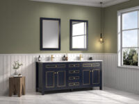 Legion Furniture 72" BLUE FINISH SINK VANITY CABINET WITH CARRARA WHITE TOP WV2272-B