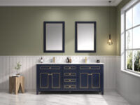 Legion Furniture 72" BLUE FINISH SINK VANITY CABINET WITH CARRARA WHITE TOP WV2272-B