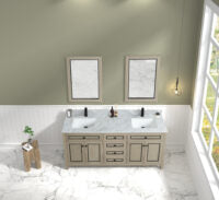 Legion Furniture 72" LIGHT OAK FINISH SINK VANITY CABINET WITH CARRARA WHITE TOP WV2272-O