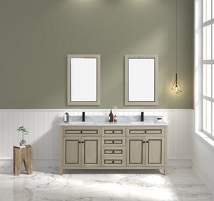 Legion Furniture 72" LIGHT OAK FINISH SINK VANITY CABINET WITH CARRARA WHITE TOP WV2272-O