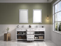 Legion Furniture 72" WHITE FINISH SINK VANITY CABINET WITH CARRARA WHITE TOP WV2272-W