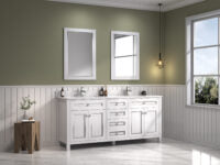 Legion Furniture 72" WHITE FINISH SINK VANITY CABINET WITH CARRARA WHITE TOP WV2272-W