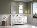 Legion Furniture 72" WHITE FINISH SINK VANITY CABINET WITH CARRARA WHITE TOP WV2272-W