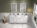 Legion Furniture 72" WHITE FINISH SINK VANITY CABINET WITH CARRARA WHITE TOP WV2272-W