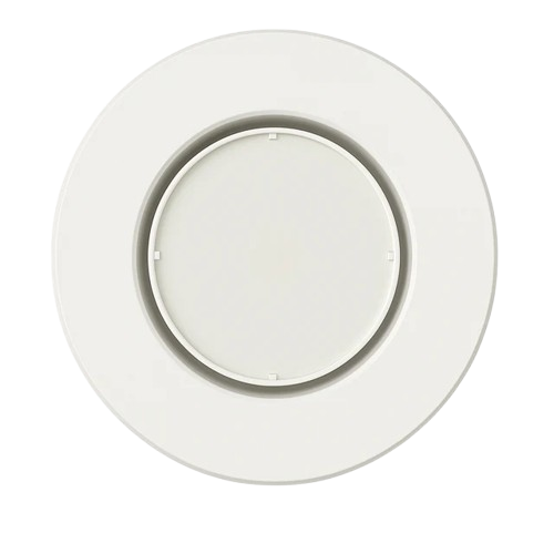 White round light fixture on a white background