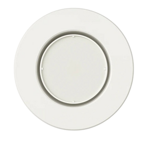 White round light fixture on a white background