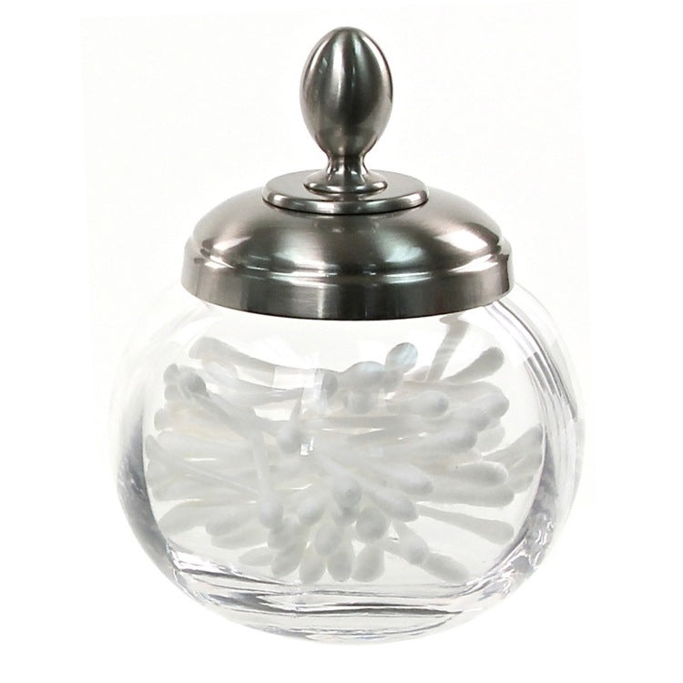 Round Clear Crystal Cotton Pad Jar