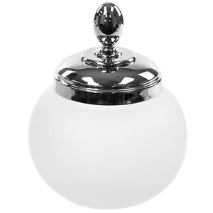 Round Frosted Glass Cotton Swab Jar