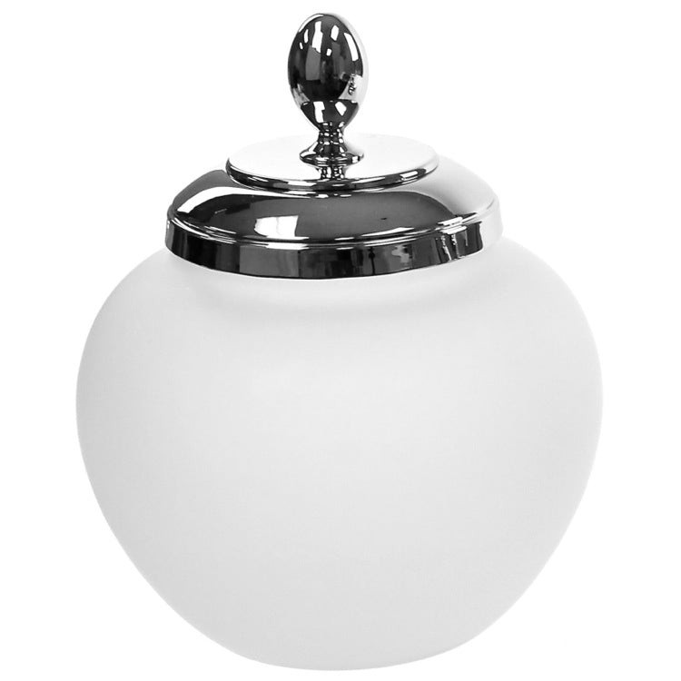 Round Frosted Crystal Glass Cotton Ball Jar