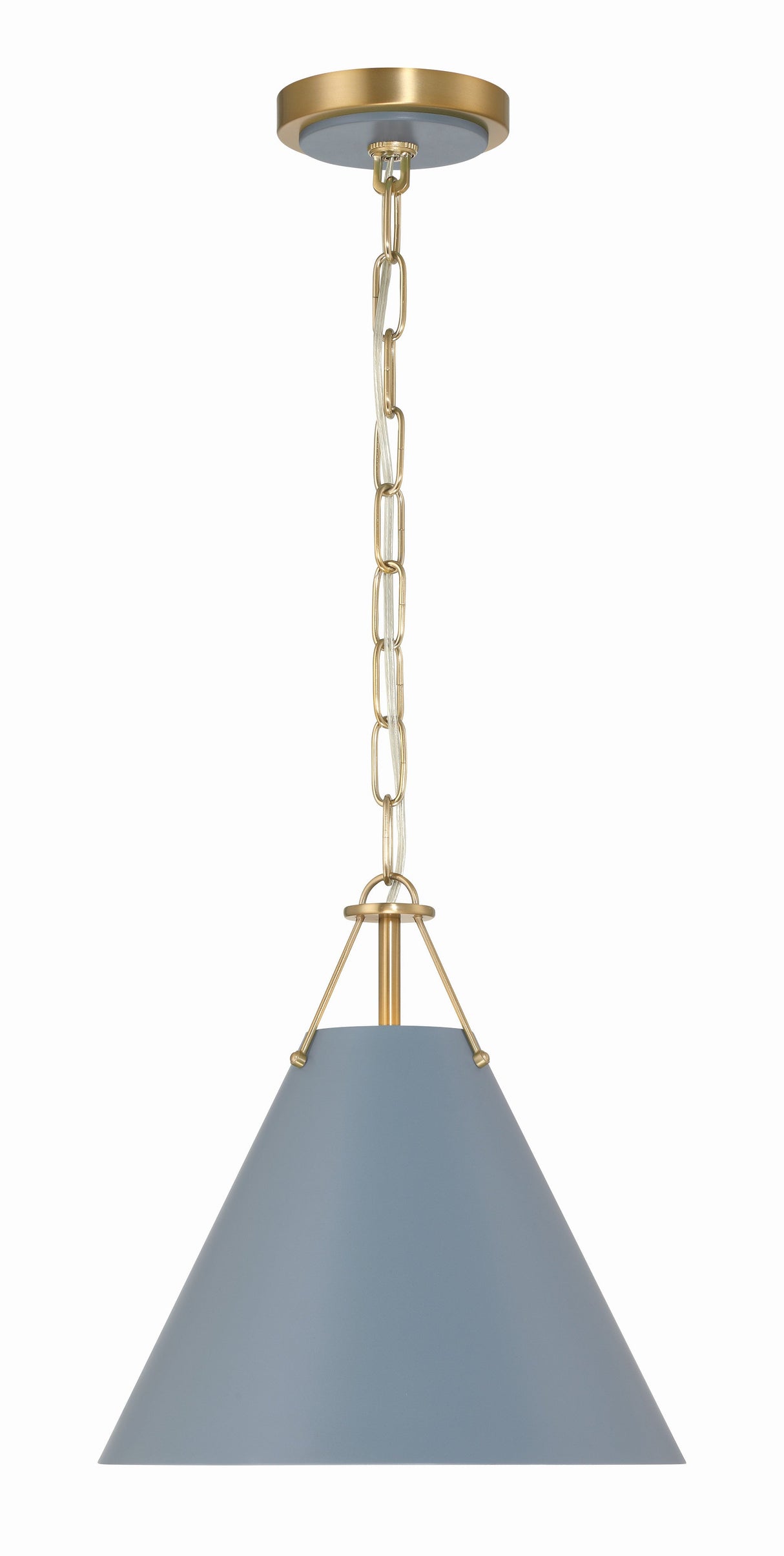 Xavier 1 Light Vibrant Gold + Blue Mini Pendant XAV-B8301-VG-BL