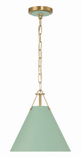 Xavier 1 Light Vibrant Gold + Green Mini Pendant XAV-B8301-VG-GR