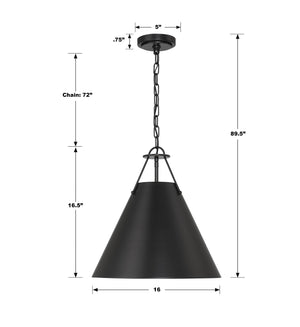 Xavier 3 Light Matte Black Pendant XAV-B8305-MK