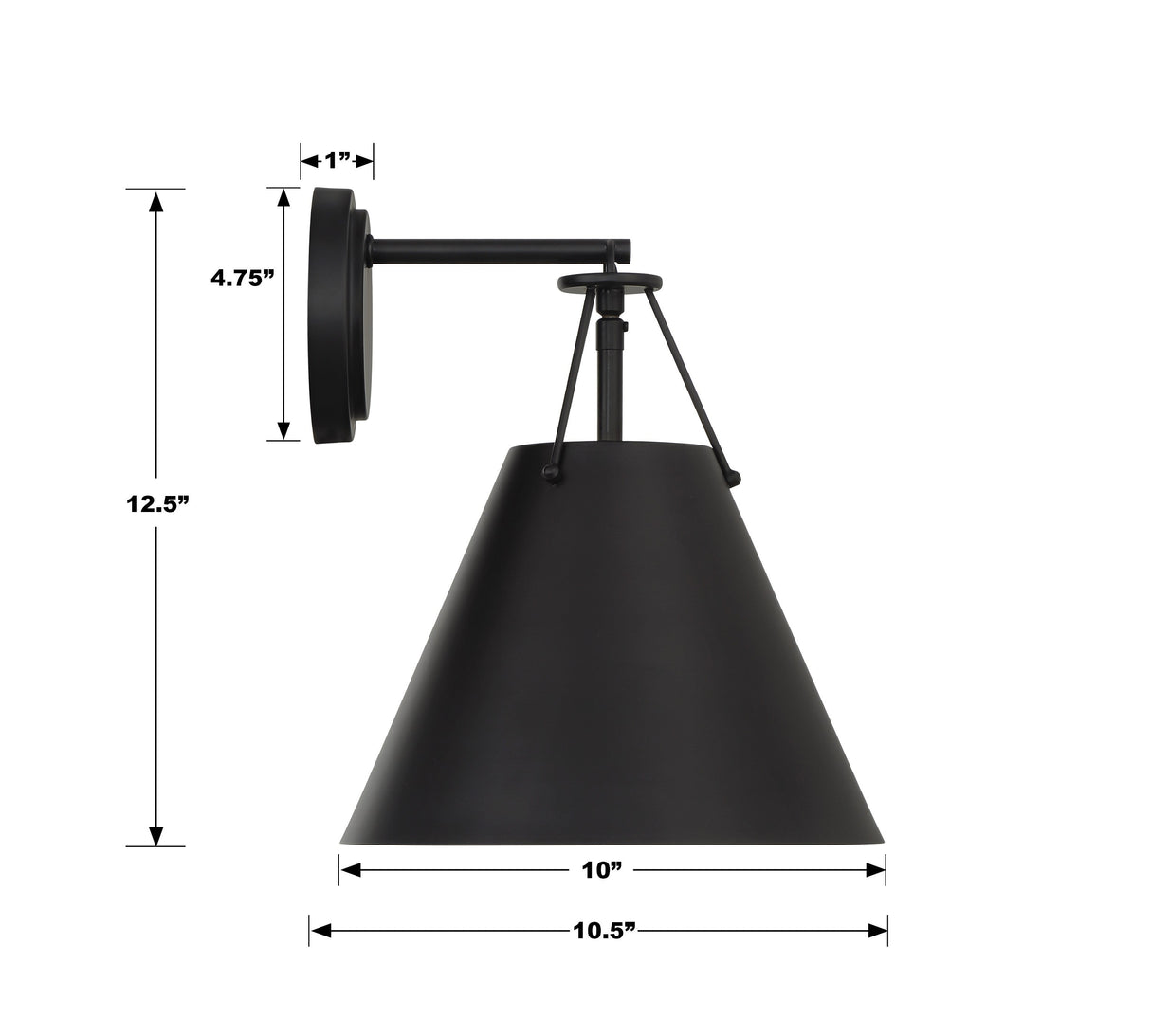 Xavier 1 Light Matte Black Sconce XAV-B8311-MK