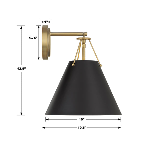 Xavier 1 Light Matte Black Sconce XAV-B8311-MK