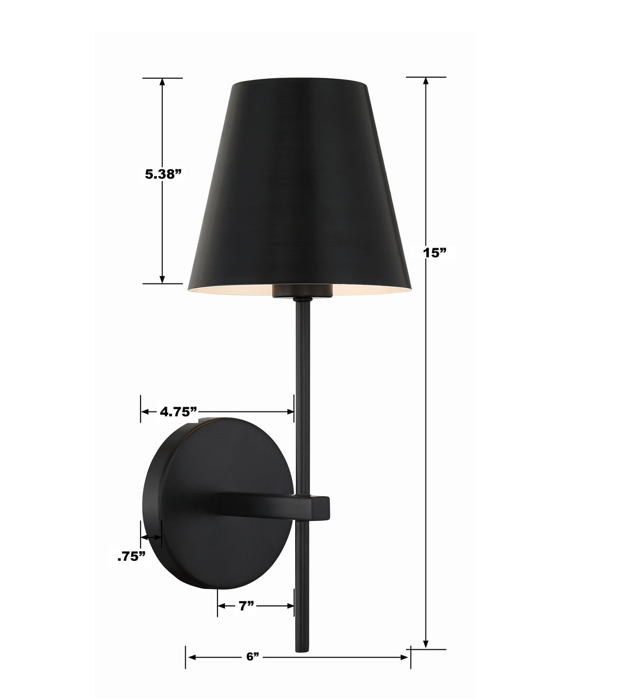 Xavier 1 Light Matte Black Sconce XAV-B8321-MK