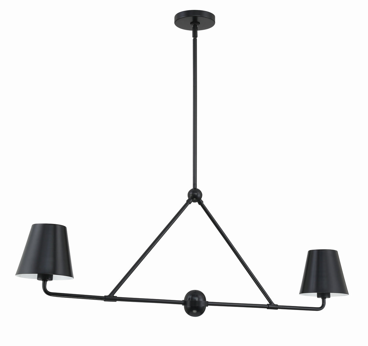 Xavier 2 Light Matte Black Chandelier XAV-B9302-MK