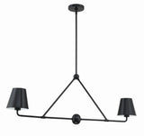 Xavier 2 Light Matte Black Chandelier XAV-B9302-MK