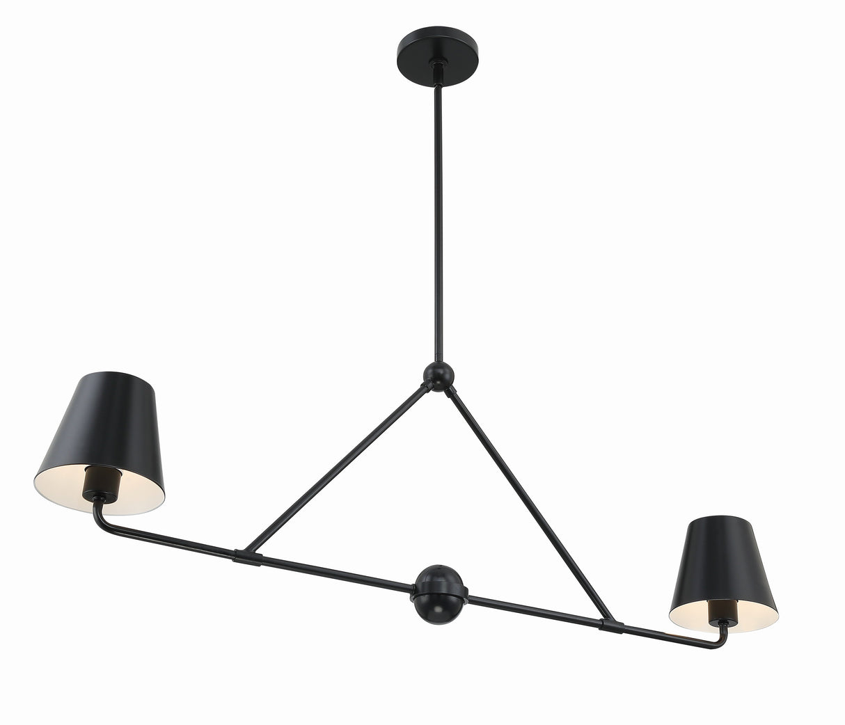 Xavier 2 Light Matte Black Chandelier XAV-B9302-MK