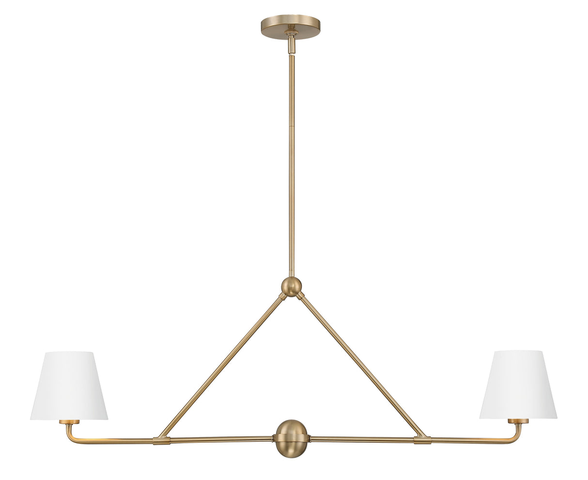 Xavier 2 Light Vibrant Gold + White Chandelier XAV-B9302-VG-WH