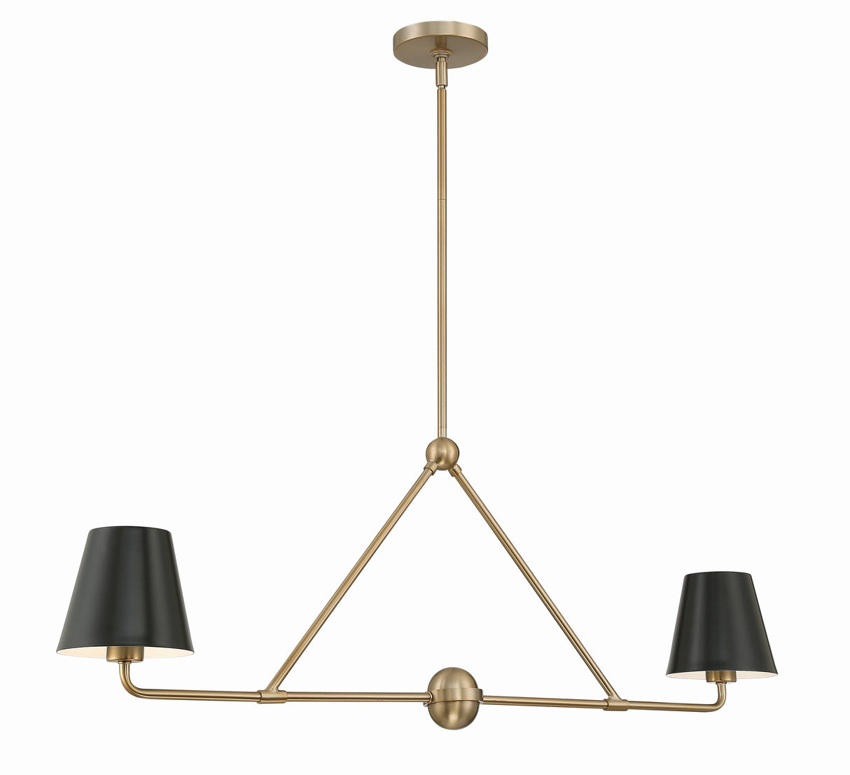 Xavier 2 Light Matte Black Chandelier XAV-B9302-MK