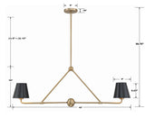 Xavier 2 Light Matte Black Chandelier XAV-B9302-MK