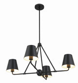 Xavier 4 Light Matte Black Chandelier XAV-B9304-MK