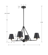 Xavier 4 Light Matte Black Chandelier XAV-B9304-MK