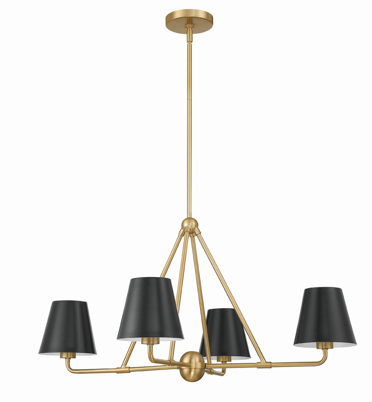 Xavier 4 Light Matte Black Chandelier XAV-B9304-MK