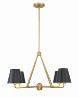 Xavier 4 Light Matte Black Chandelier XAV-B9304-MK