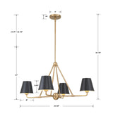 Xavier 4 Light Matte Black Chandelier XAV-B9304-MK