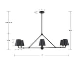 Xavier 6 Light Matte Black Chandelier XAV-B9306-MK