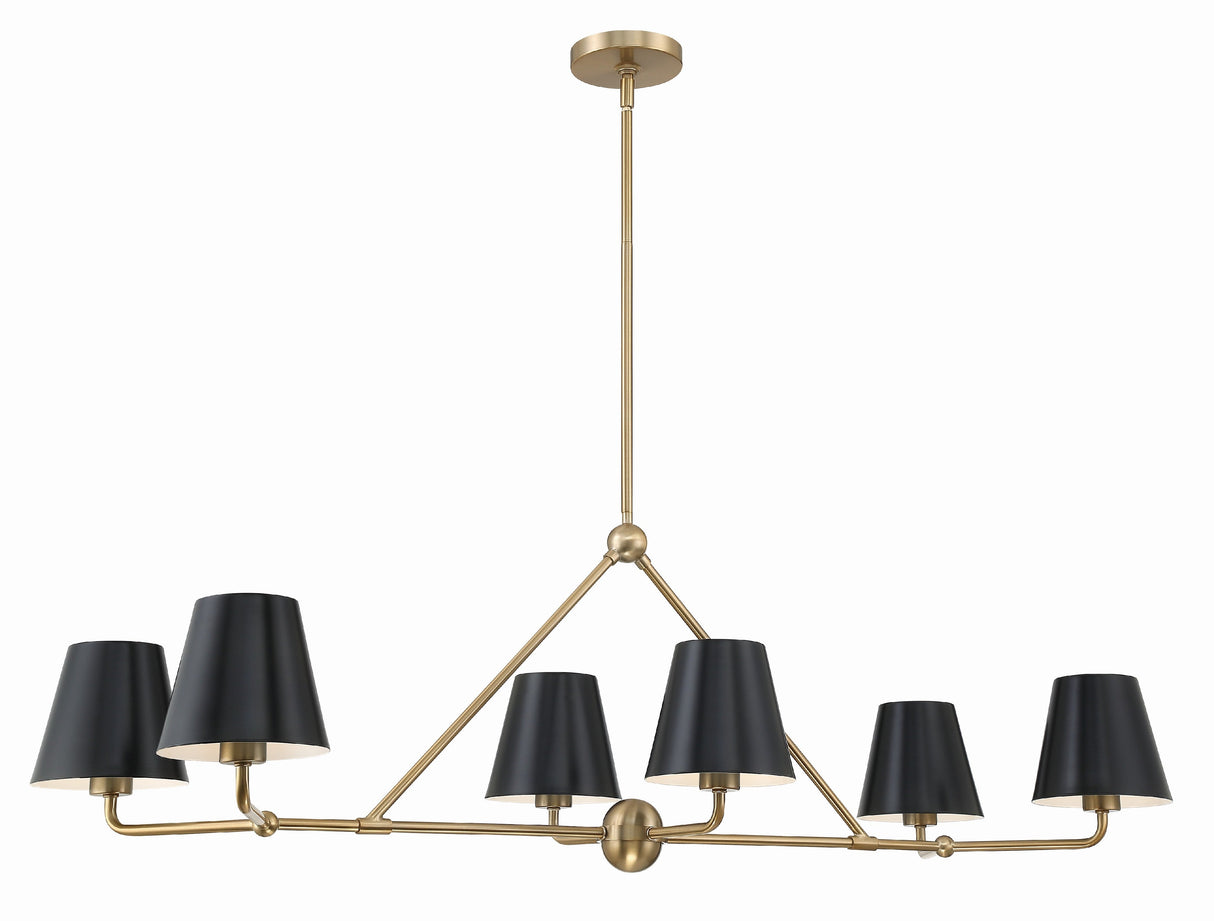 Xavier 6 Light Matte Black Chandelier XAV-B9306-MK