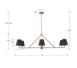 Xavier 6 Light Matte Black Chandelier XAV-B9306-MK