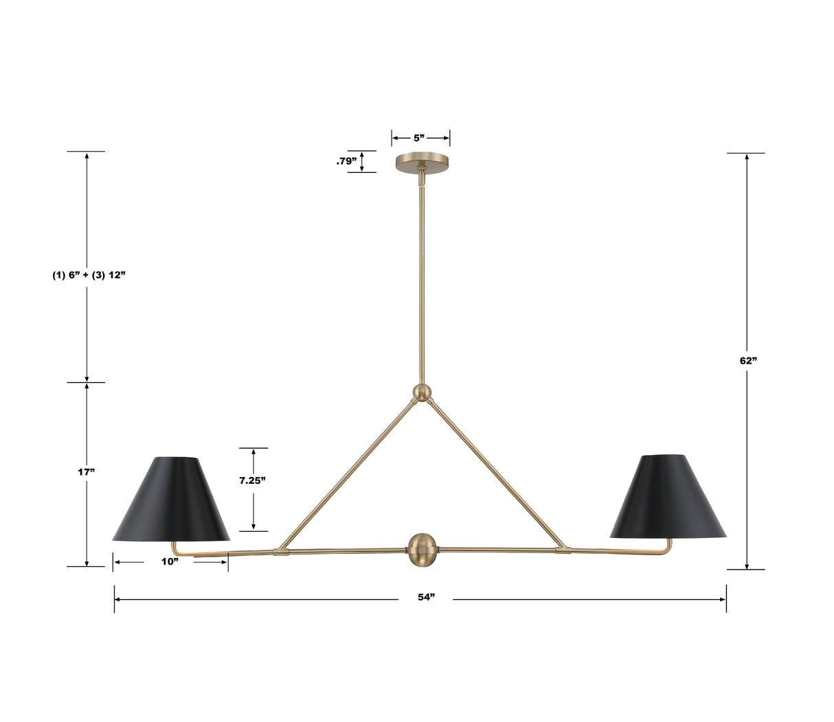 Xavier 4 Light Matte Black Chandelier XAV-B9307-MK